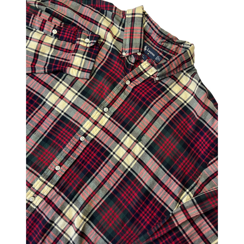 Ralph Lauren Men Blake Fit Plaid Button Down Shirt Long Sleeve Flannel Cotton XL